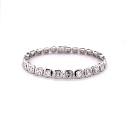 18k White Gold - 40 Pointer Asscher Cut Bracelet