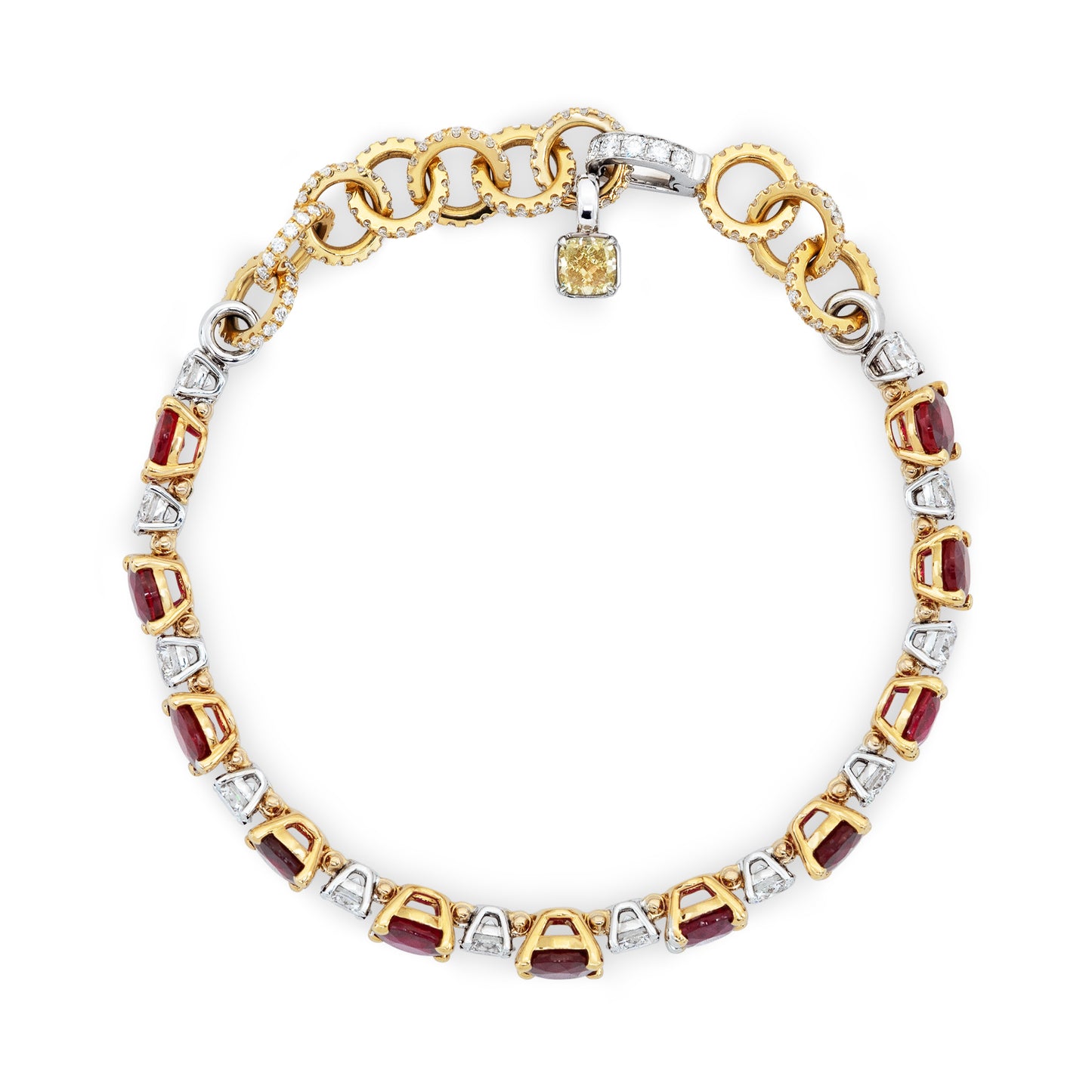 Unheated Ruby & Diamond Bracelet