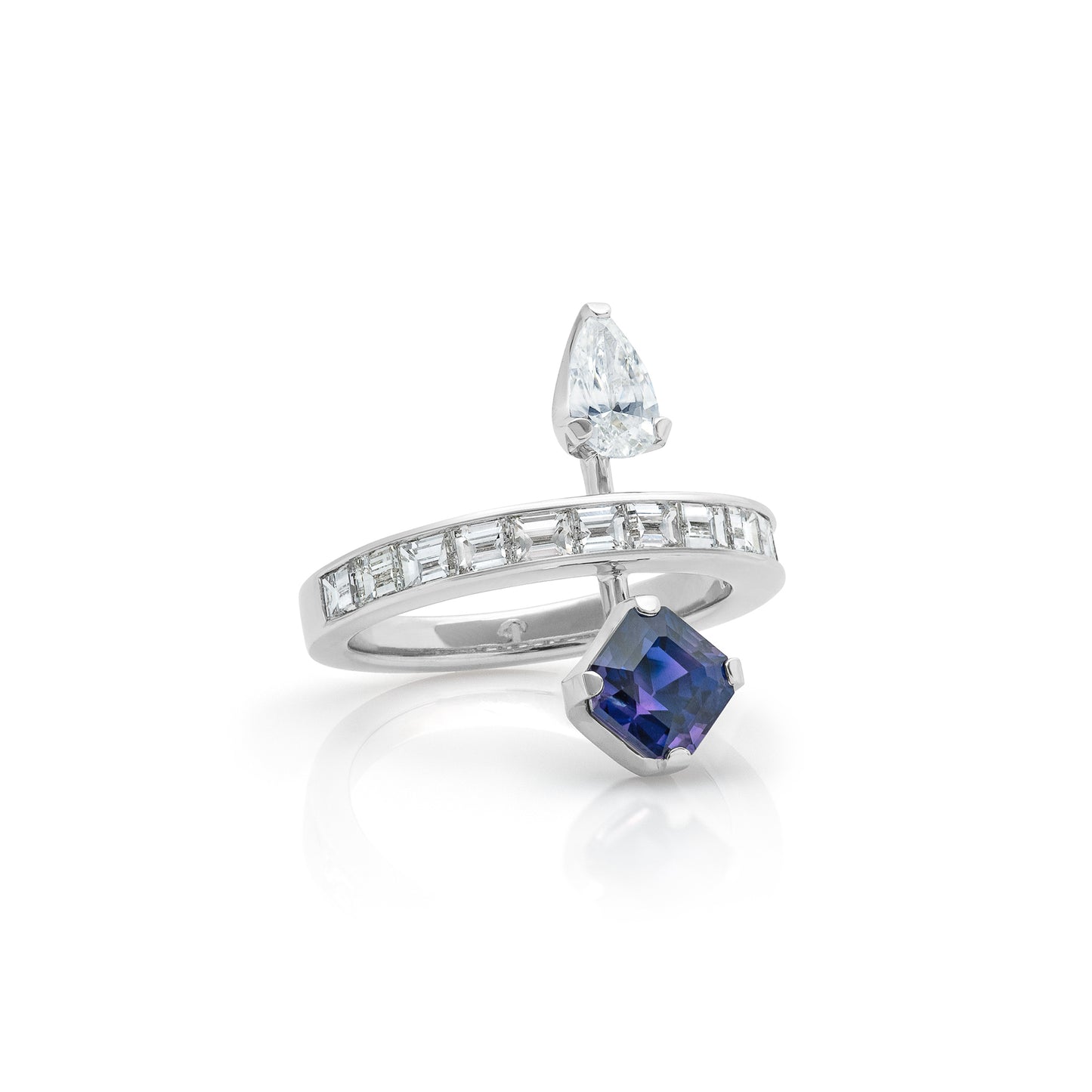 Diamond & Violet Sapphire Ring