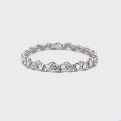 Wave Baguette & Pear Shape Bracelet