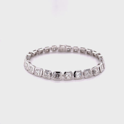 18k White Gold - 40 Pointer Asscher Cut Bracelet